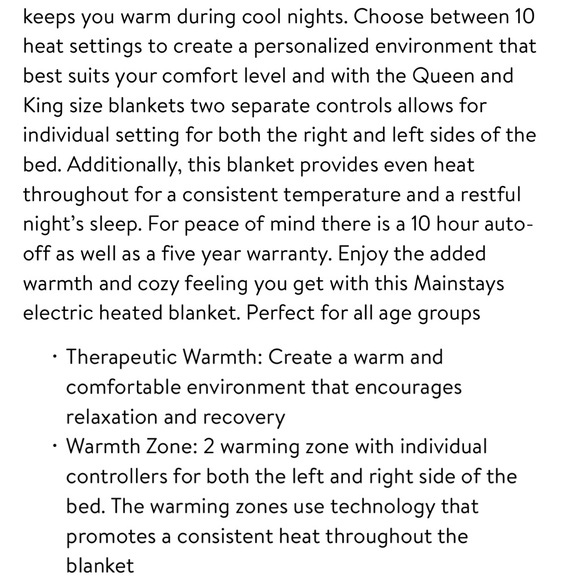 Mainstays Soft Fleece Electric Heated Blanket, Gray, Queen, 84"
× 90", 2 control - Picture 12 of 15